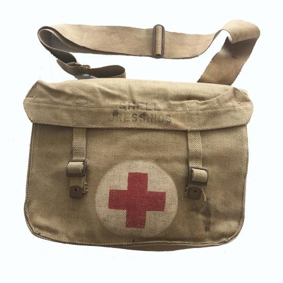 WW2 British Pat 37 Shell Dressing Haversack - 1942