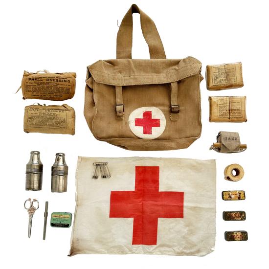WW2 RAMC Shell Dressing Haversack & Contents
