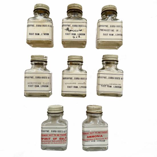 WW2 Eight Screw Top Tablet Bottles
