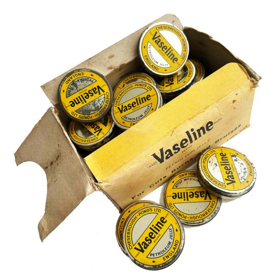 WW2 Home Front Box of 30 Unused Vasline Tins