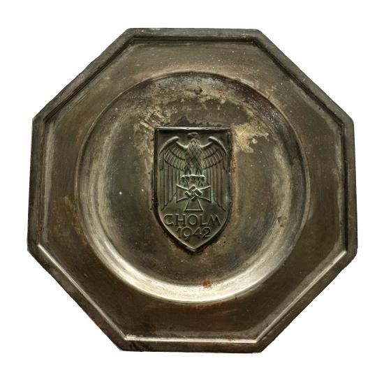 WW2 German Military Dish - CHOLM 1942 Shield Attached